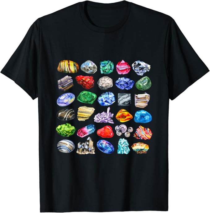 Minerals Gems and Crystals Rock Collecting TShirt Amazon.co.uk Fashion